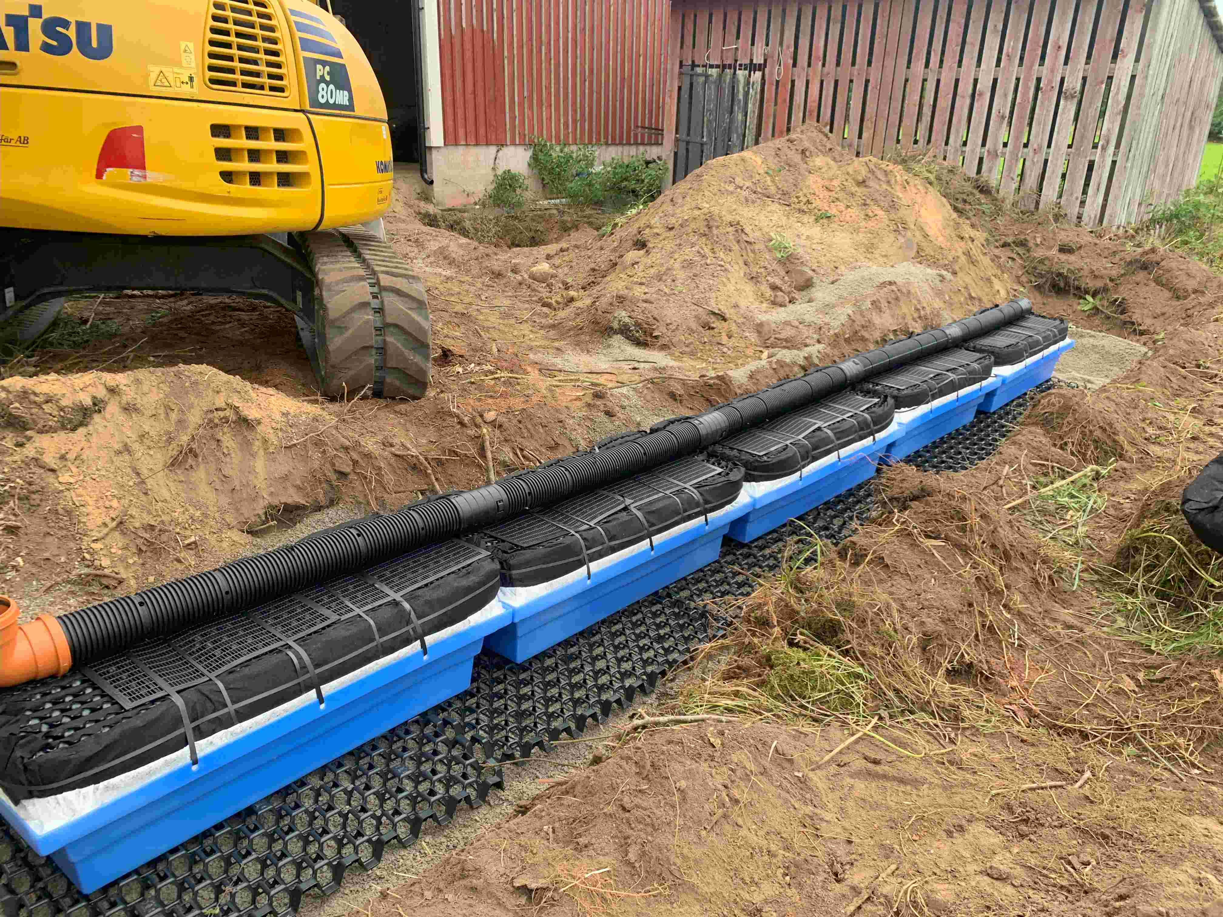 Grävarbete för avlopp